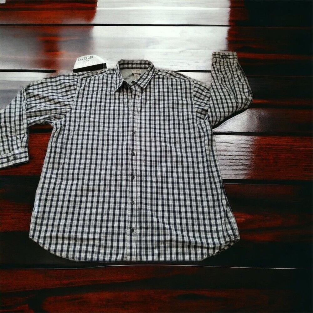 Vintage‎ High Sierra Cotton Blue Plaid LS Shirt with Grey Poly Blend Lining~XXL
